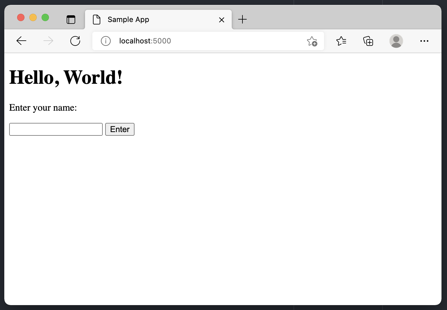 Hello World app with input