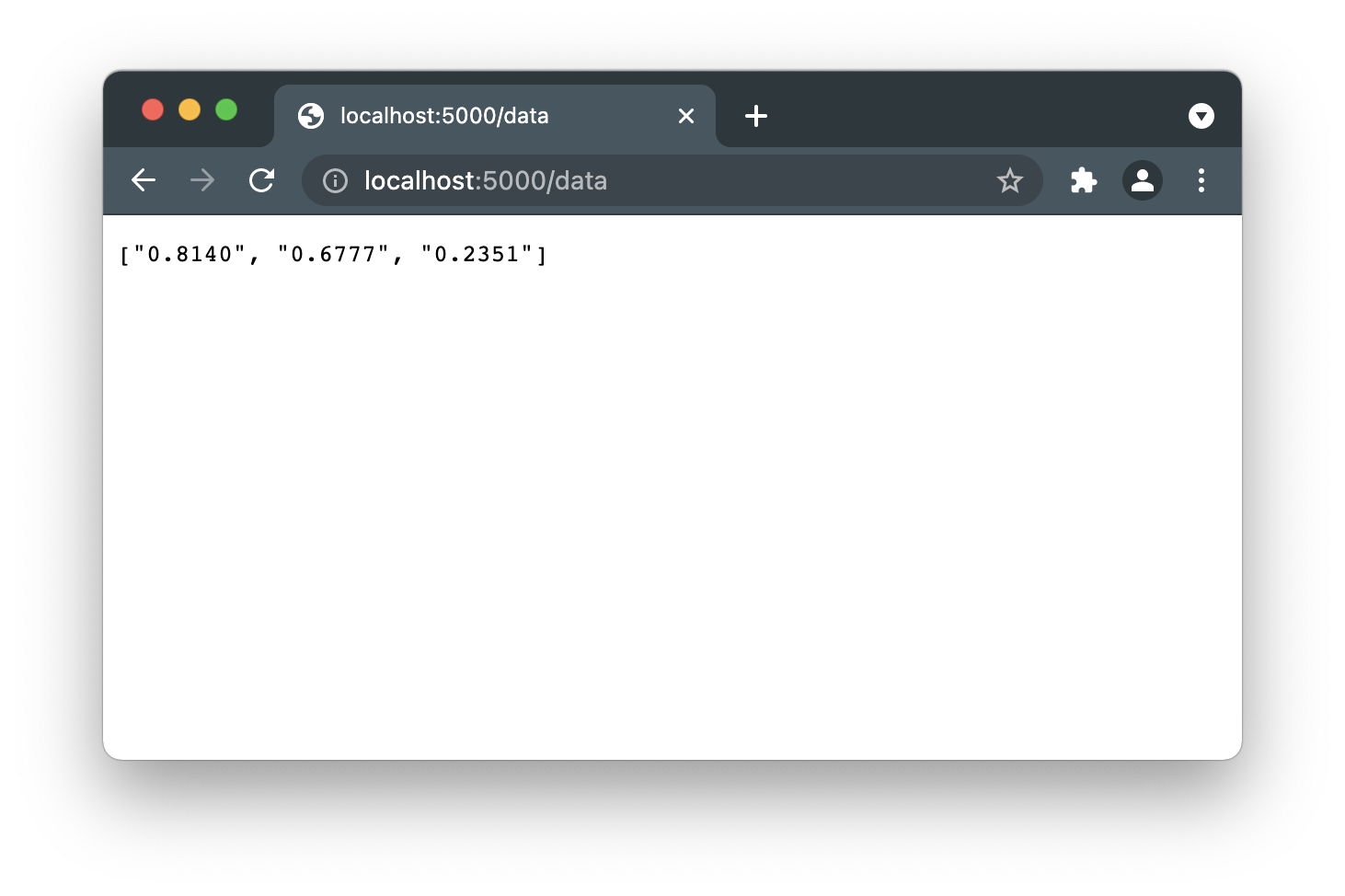 Screenshot of JSON data endpoint